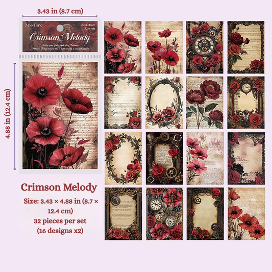 Crimson Melody - Background Paper Set