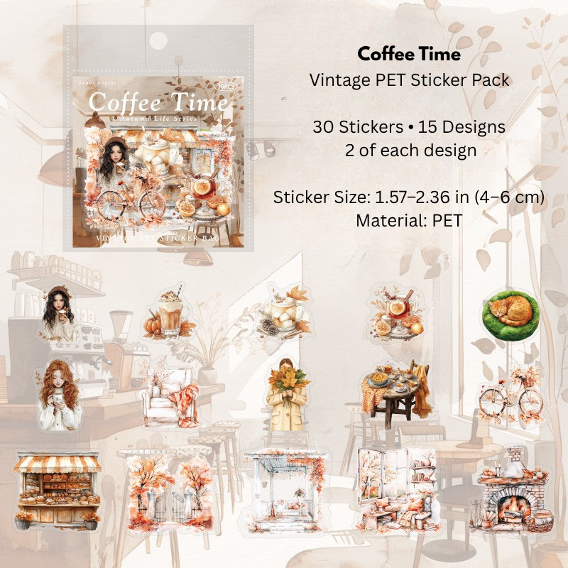 Autumn Life Series PET Sticker Pack
