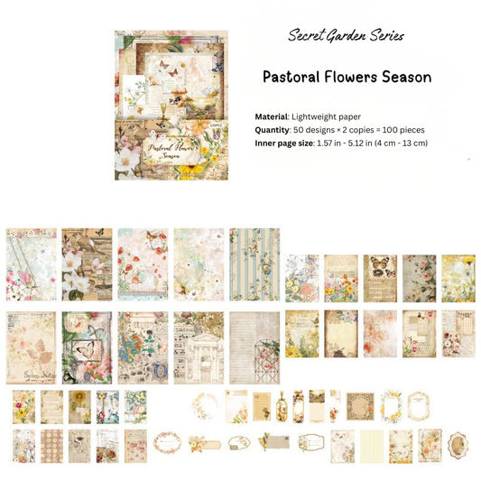 Pastoral Flowers Season - Ephemera Pack - Secret Garden Series