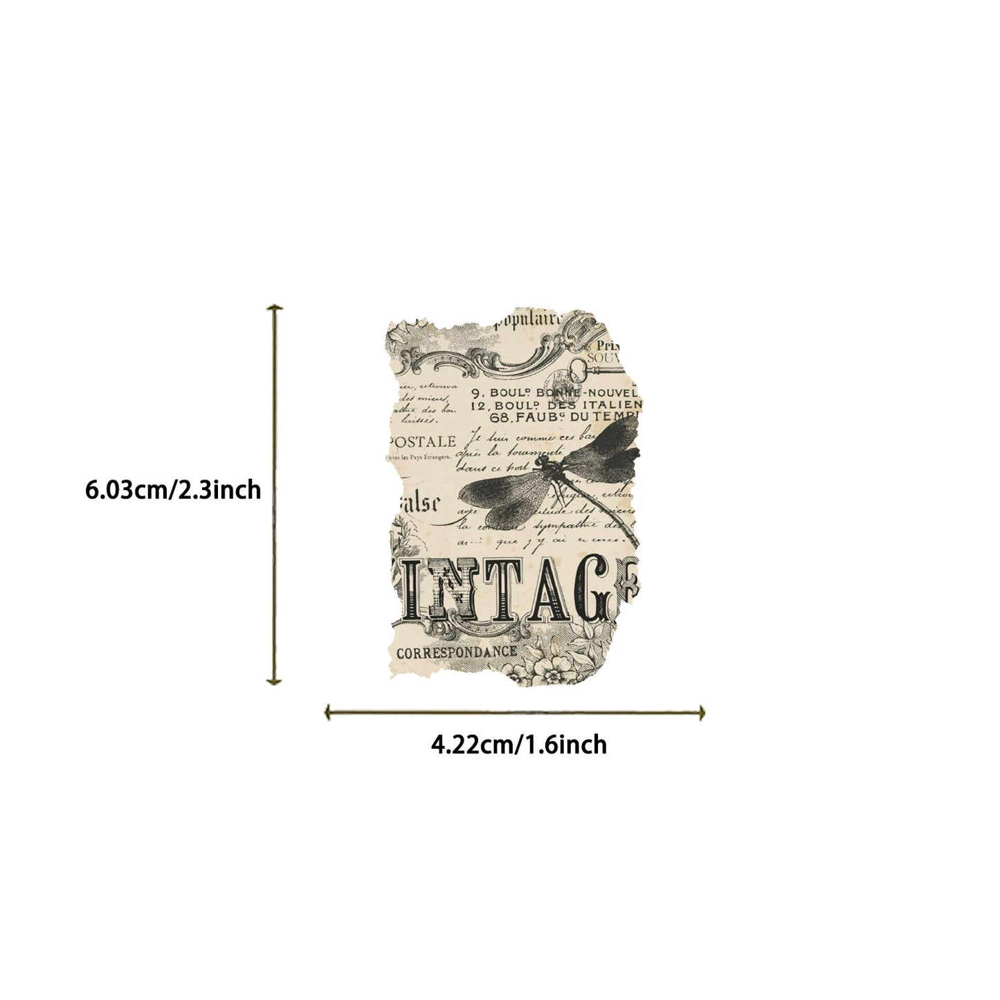 Vintage Manuscript Scrapbook Stickers
