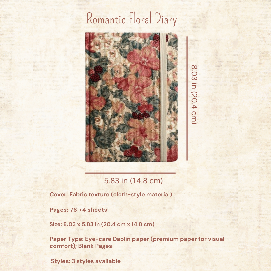 Romantic Floral Diary - A5 Retro Journal