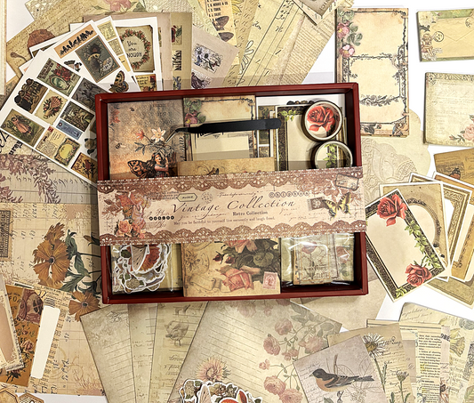 Vintage Flora Craft Kit - Vintage Scrapbooking Kit/Gift Kit