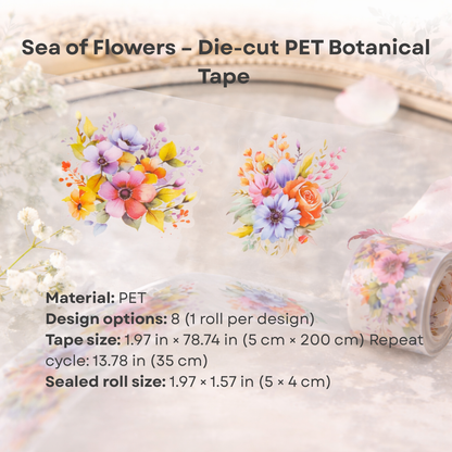 Sea of Flowers - PET Sticker Tape