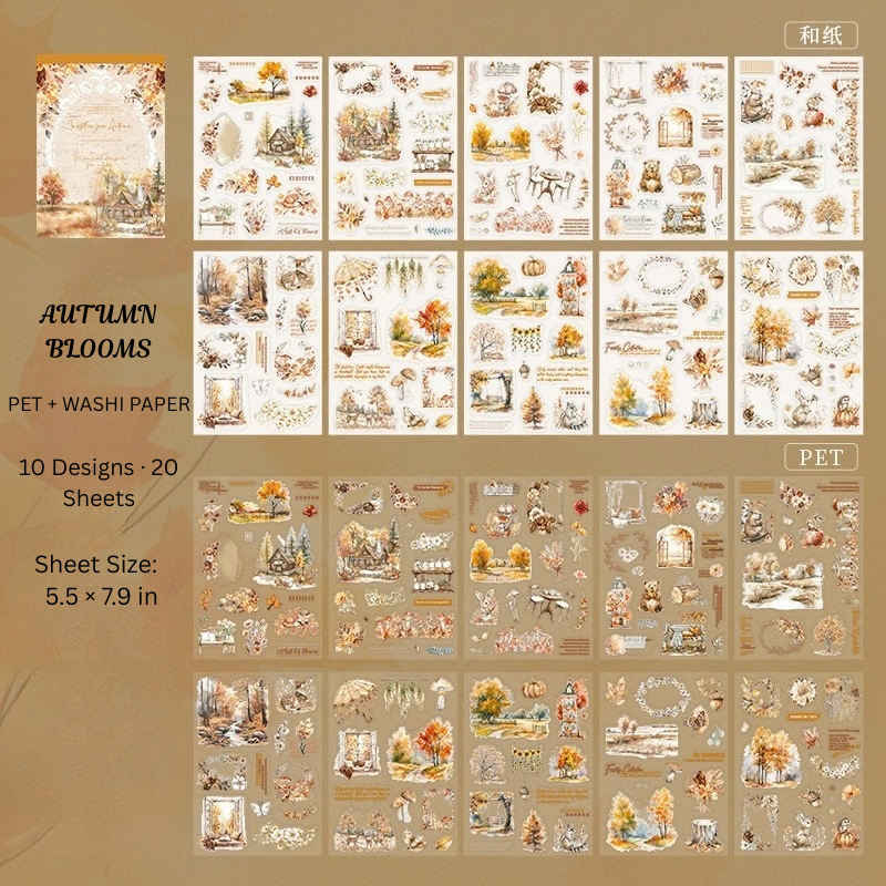 Invitation to Autumn PET & Washi Sticker Book
