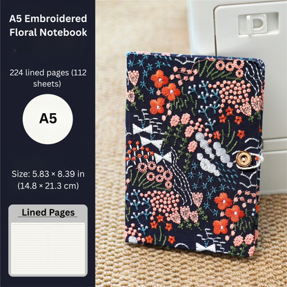 Whispering Garden Embroidered Journal - A5