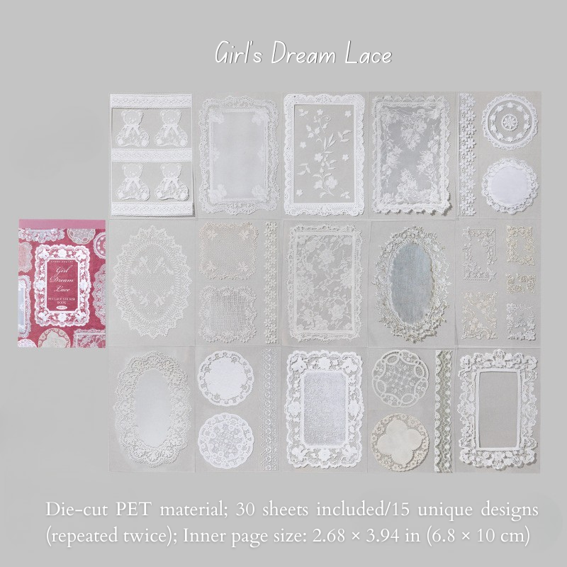 Vintage Lace Frame PET Sticker Book