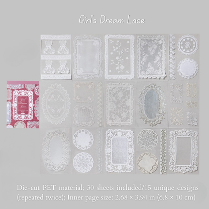 Vintage Lace Frame PET Sticker Book
