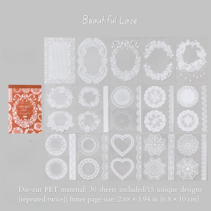 Vintage Lace Frame PET Sticker Book