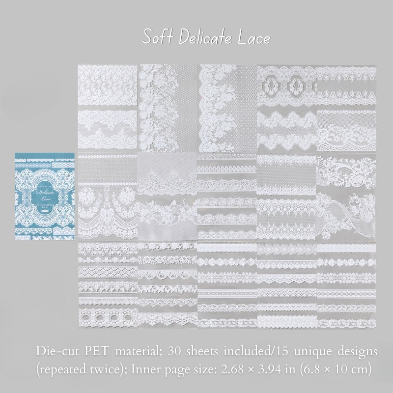 Vintage Lace Frame PET Sticker Book