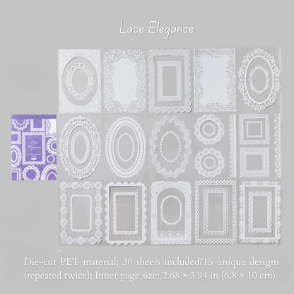 Vintage Lace Frame PET Sticker Book