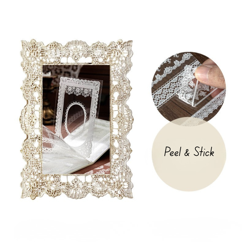 Vintage Lace Frame PET Sticker Book