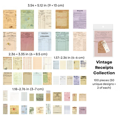 Vintage Receipts Collection - Ephemera Pack