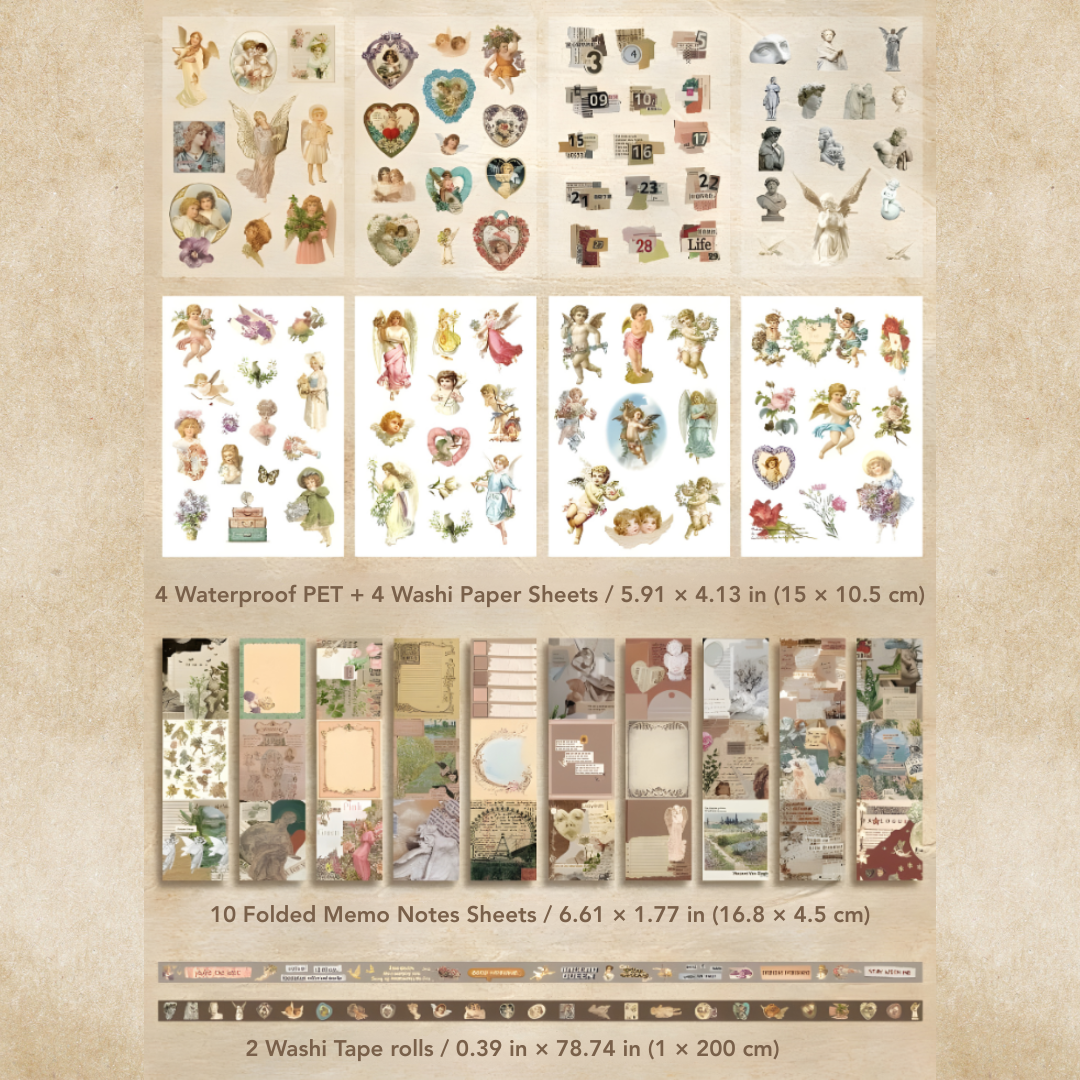 Whispers of Angels Craft Kit - Vintage Scrapbooking Kit/Gift Kit