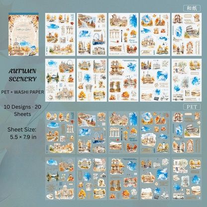Invitation to Autumn PET & Washi Sticker Book