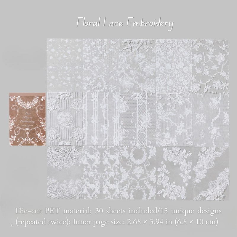 Vintage Lace Frame PET Sticker Book