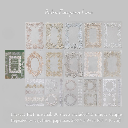 Vintage Lace Frame PET Sticker Book