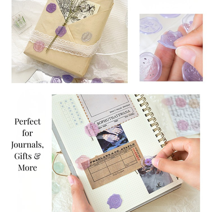 Pastel Wax Seal Stickers – 18 Pre-Cut Decorative Stickers