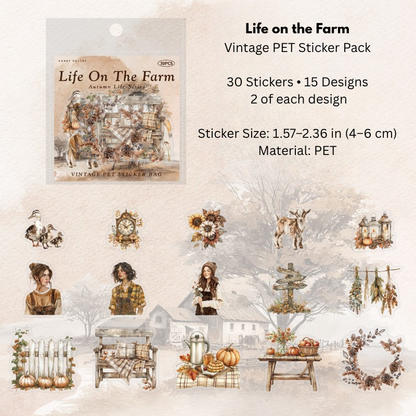 Autumn Life Series PET Sticker Pack