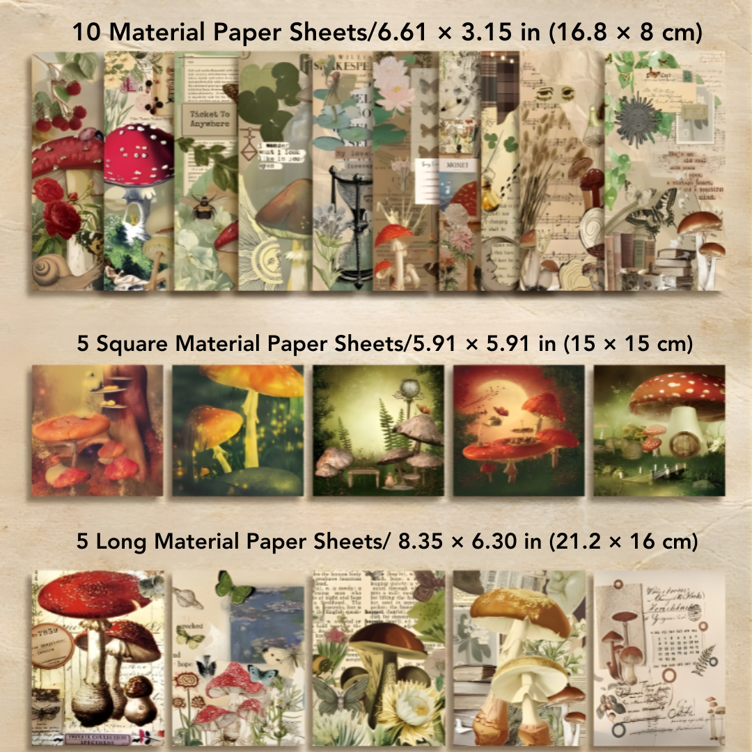 Mushroom Reverie Craft Kit - Vintage Scrapbooking Kit/Gift Kit