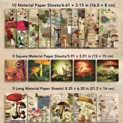 Mushroom Reverie Craft Kit - Vintage Scrapbooking Kit/Gift Kit
