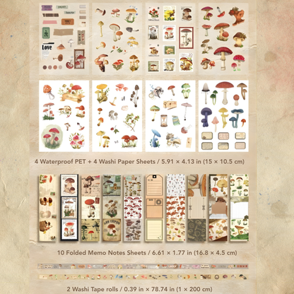 Mushroom Reverie Craft Kit - Vintage Scrapbooking Kit/Gift Kit