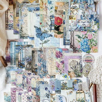 Blue Purple Flower Letter - Ephemera Pack - Secret Garden Series