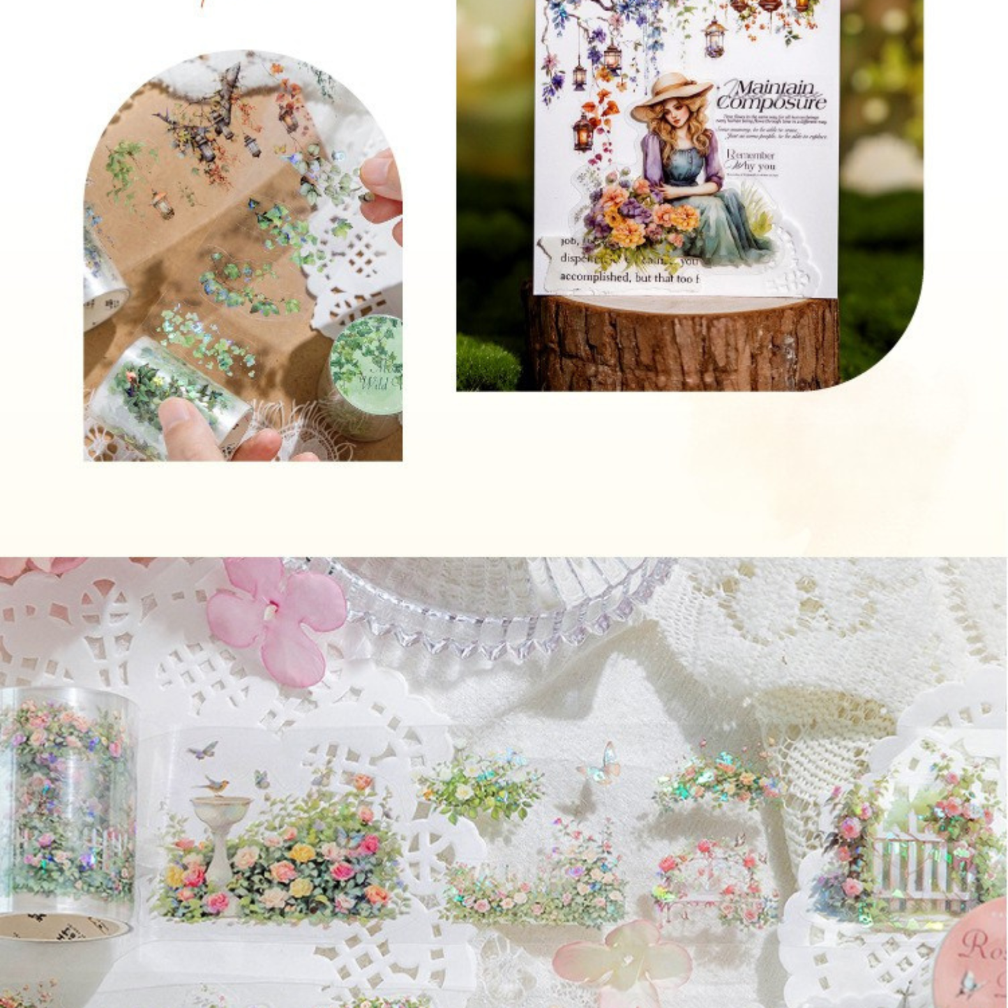 Botanical Branches- Pearlescent PET Sticker Tape