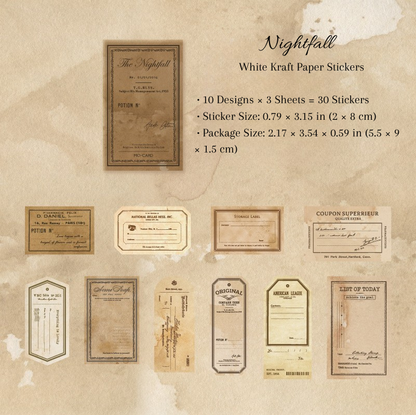 Retro Label & Text Box Stickers – Echoes from the Past