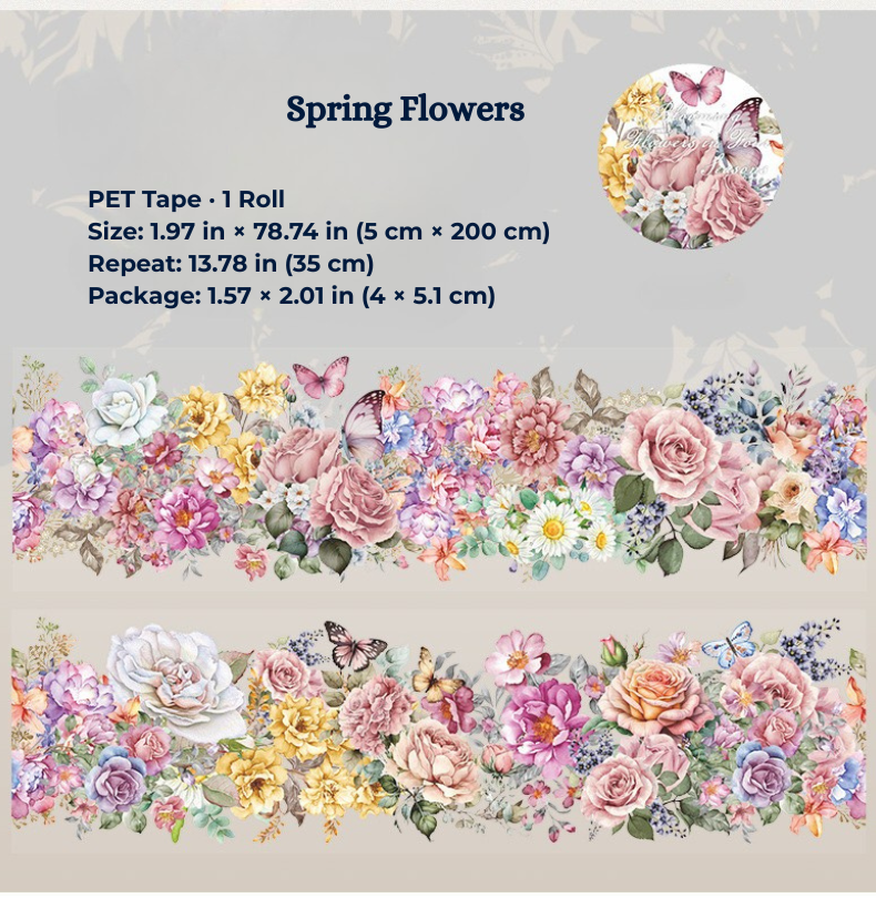 Elegant Floral Collection - PET Tape