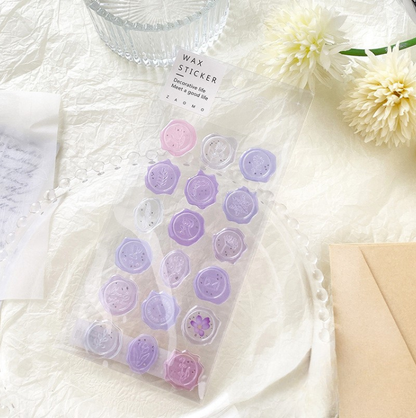Pastel Wax Seal Stickers – 18 Pre-Cut Decorative Stickers