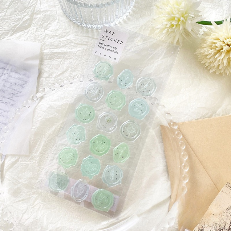 Pastel Wax Seal Stickers – 18 Pre-Cut Decorative Stickers