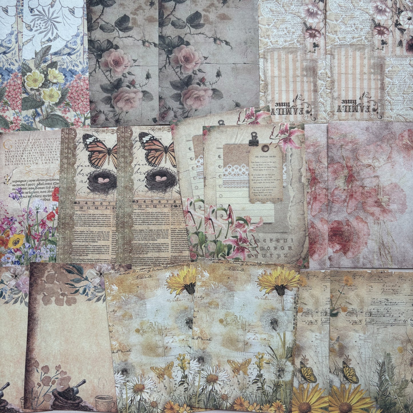 Pastoral Flowers Season - Ephemera Pack - Secret Garden Series