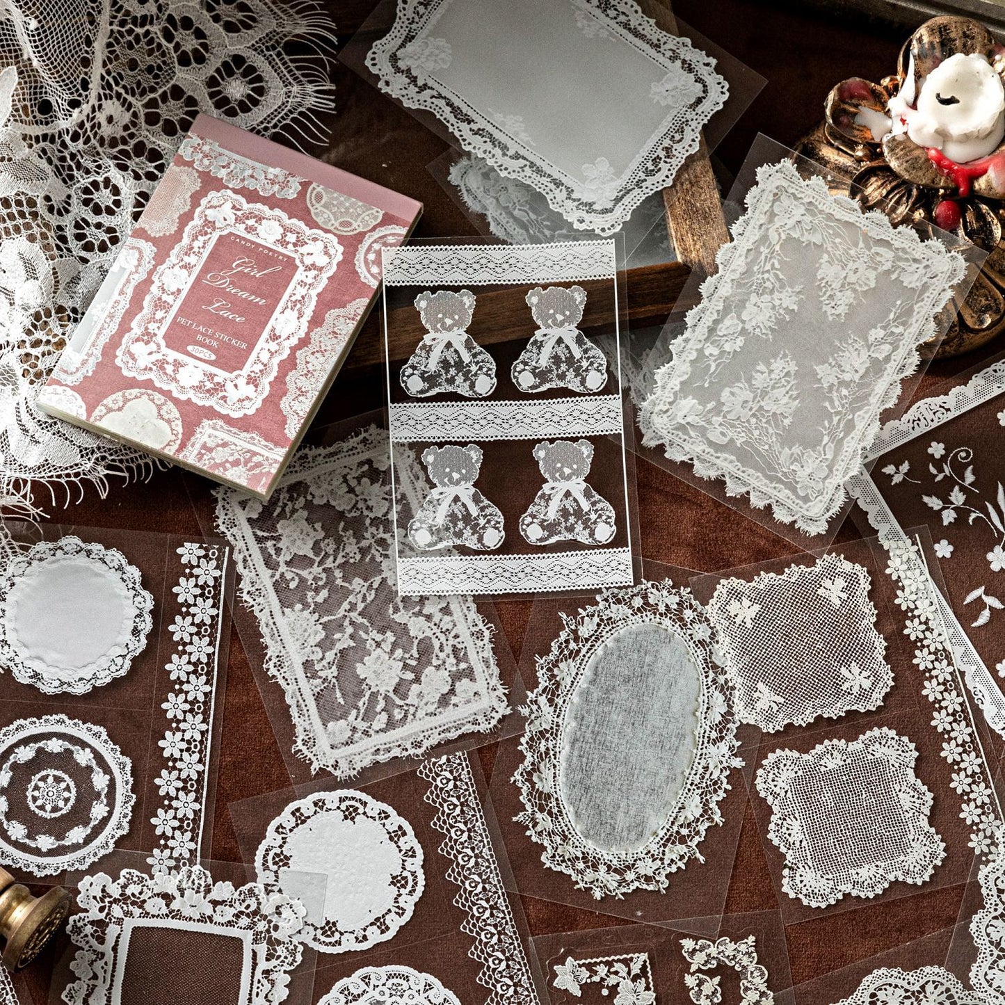 Vintage Lace Frame PET Sticker Book