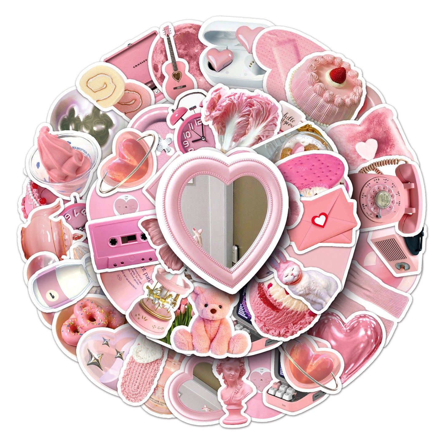 50pcs Pink Aesthetic Sticker Pack