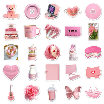 50pcs Pink Aesthetic Sticker Pack