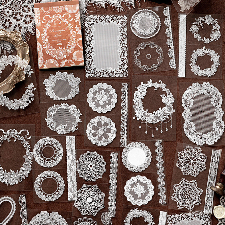 Vintage Lace Frame PET Sticker Book