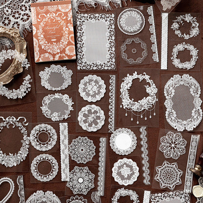 Vintage Lace Frame PET Sticker Book