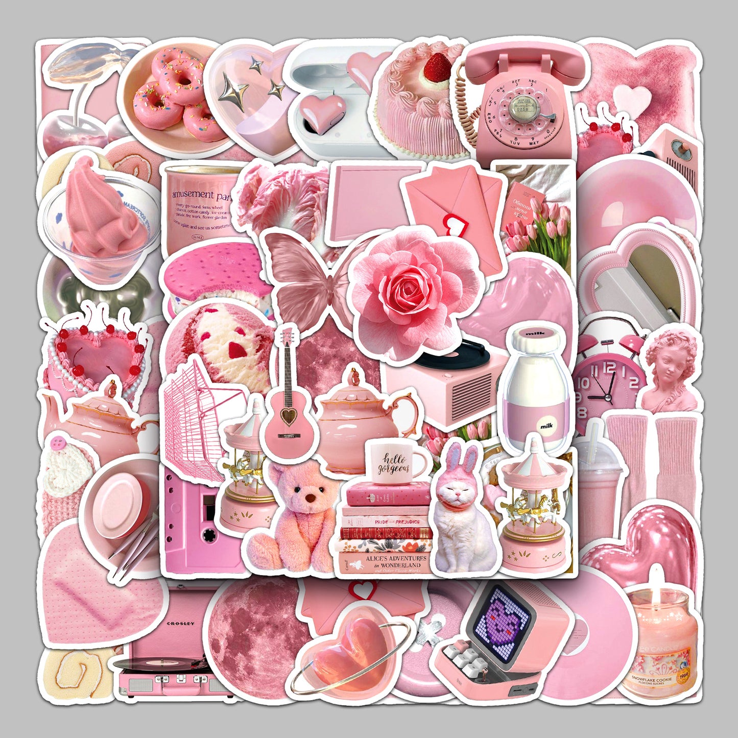 50pcs Pink Aesthetic Sticker Pack
