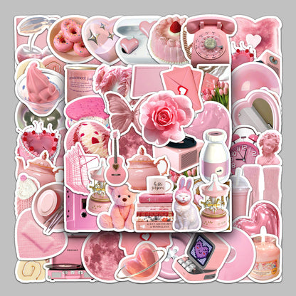 50pcs Pink Aesthetic Sticker Pack
