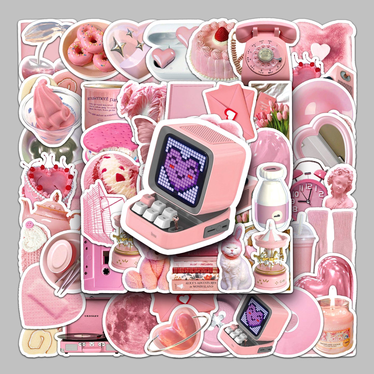 50pcs Pink Aesthetic Sticker Pack
