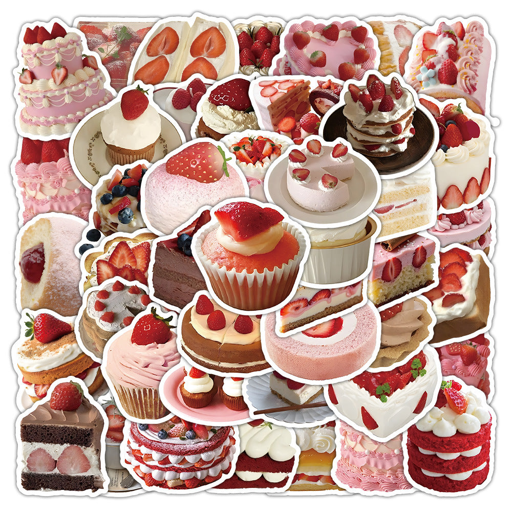 Strawberry Dessert Stickers Set – 63 pcs for Journaling & Scrapbooking 🍓