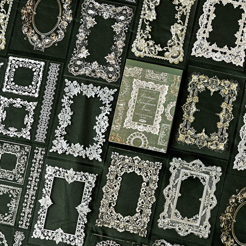 Vintage Lace Frame PET Sticker Book
