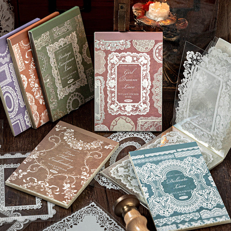Vintage Lace Frame PET Sticker Book