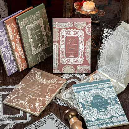 Vintage Lace Frame PET Sticker Book