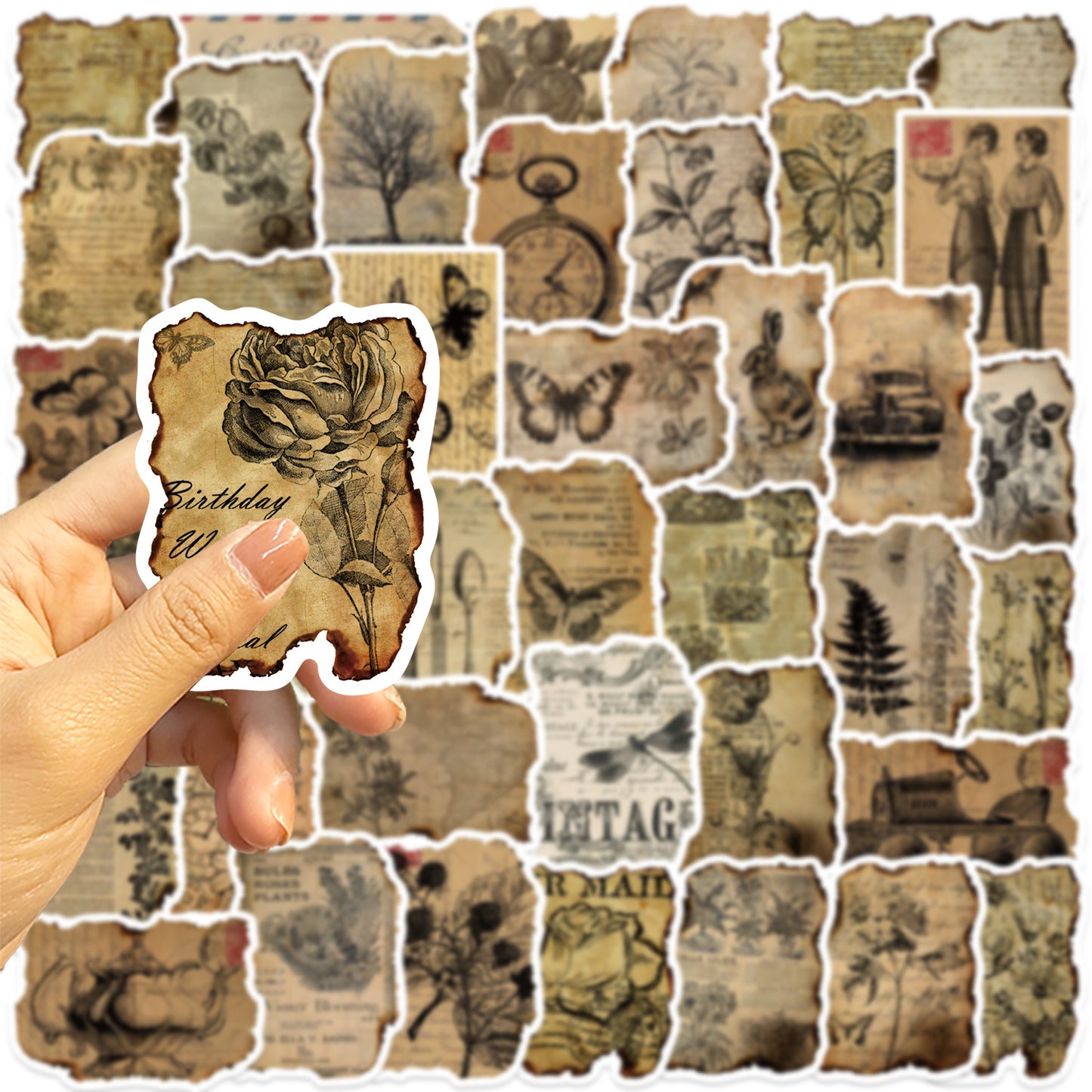Vintage Manuscript Scrapbook Stickers