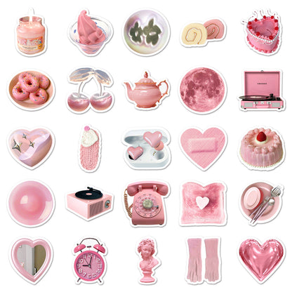 50pcs Pink Aesthetic Sticker Pack
