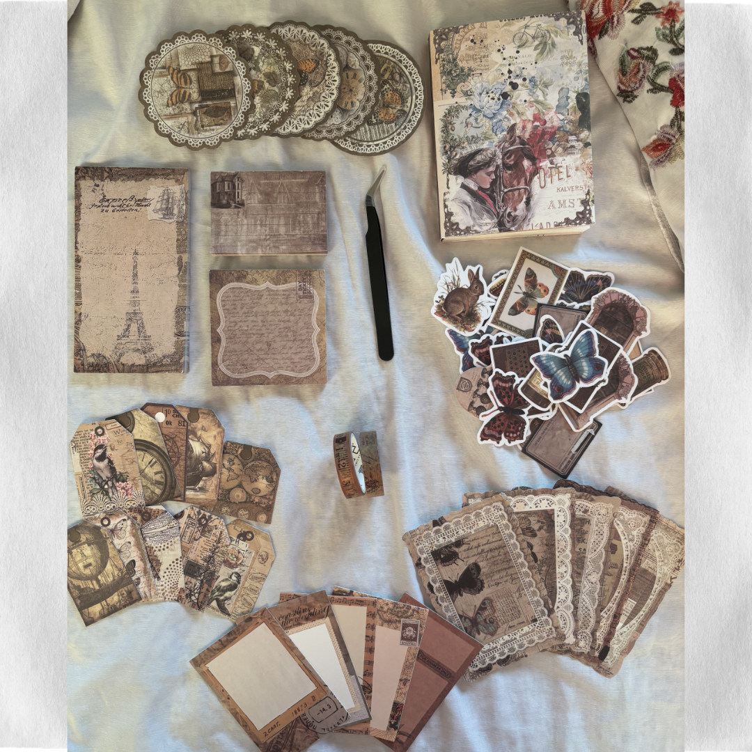 Vintage Butterfly Craft Kit - Vintage Scrapbooking Kit/Gift Kit