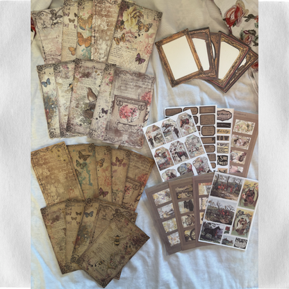 Vintage Butterfly Craft Kit - Vintage Scrapbooking Kit/Gift Kit