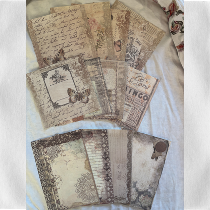 Vintage Butterfly Craft Kit - Vintage Scrapbooking Kit/Gift Kit