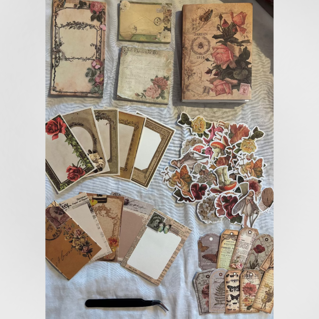 Vintage Flora Craft Kit - Vintage Scrapbooking Kit/Gift Kit